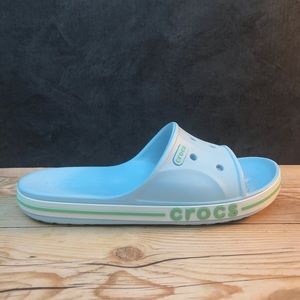 CROCS Sky Blue and White Slide Sandals